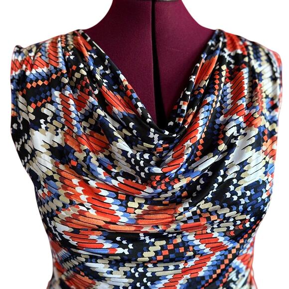 Womens Top Size Large Geometric Indie Abstract Professional Summer Office Wear - Picture 2 of 7